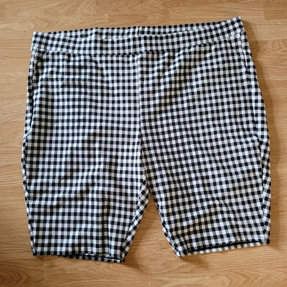 torrid Black and White Gingham Bike Shorts
